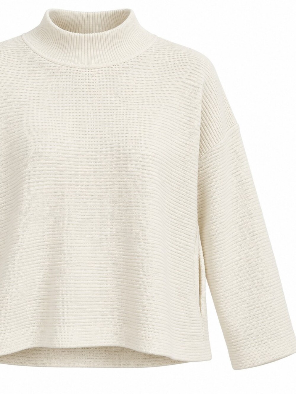 MADEWELL | Cream 100% Cotton Ribbed Mock Neck Boxy Pocket Sweater | L